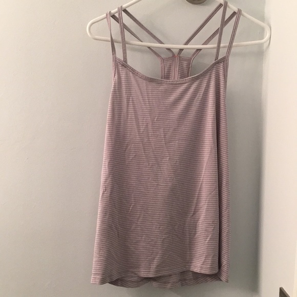 Strappy athleasure tank open back stripped - Picture 3 of 5